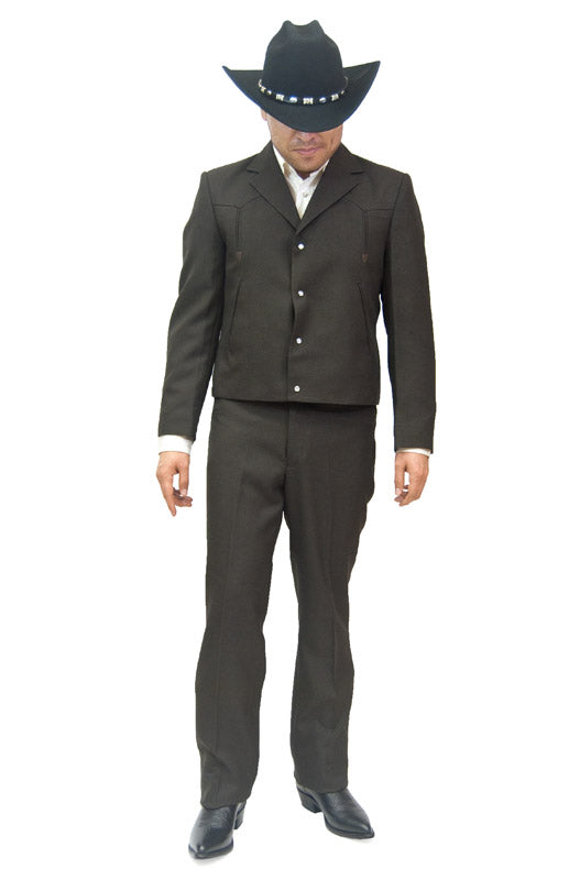 western cut dress suits Men Designer 3-Piece Brown Bespoke Country Western Suit