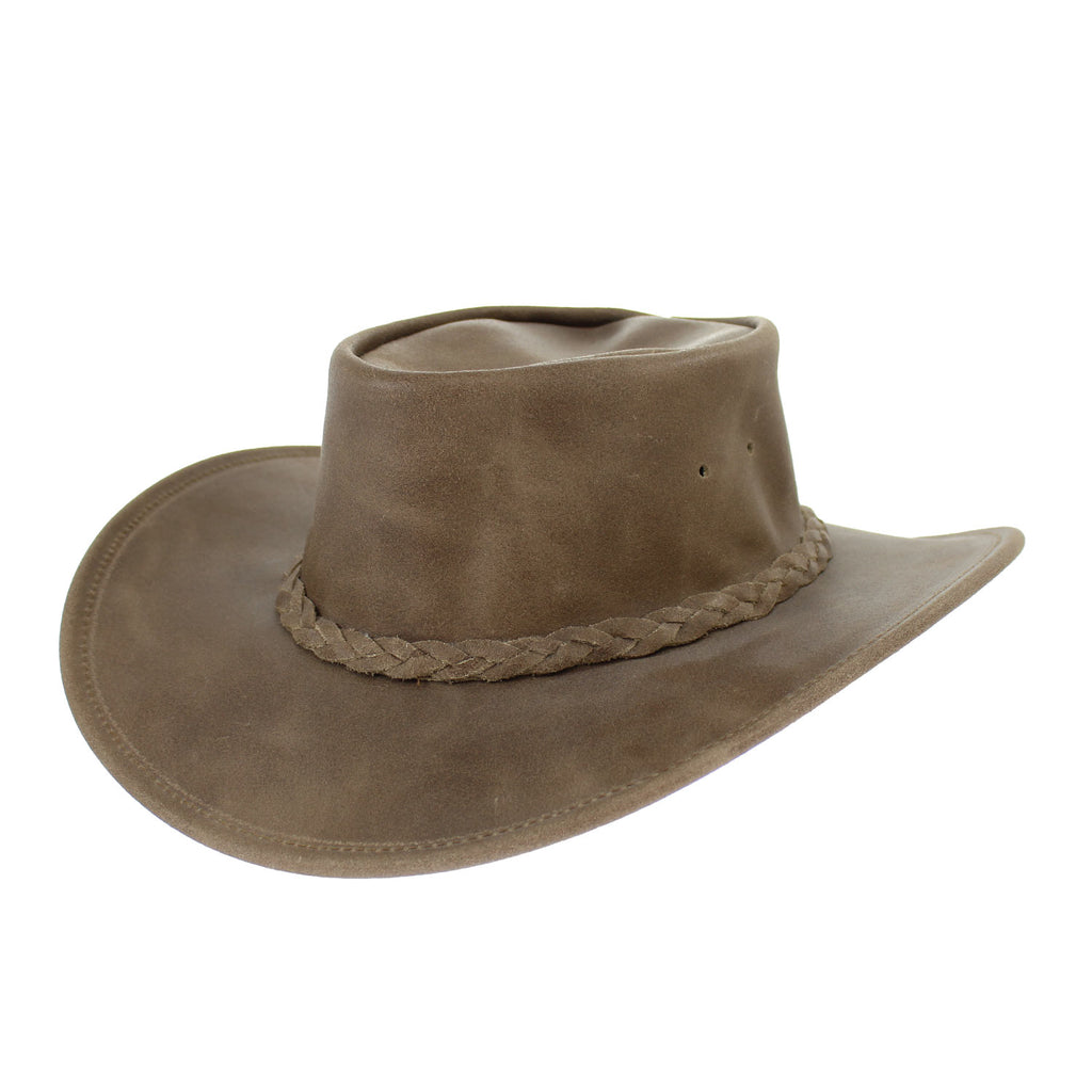 Minnetonka Tan Western Hat Minnetonka Hat Aussie Safari Tan Genuine Suede Leather  main image 4