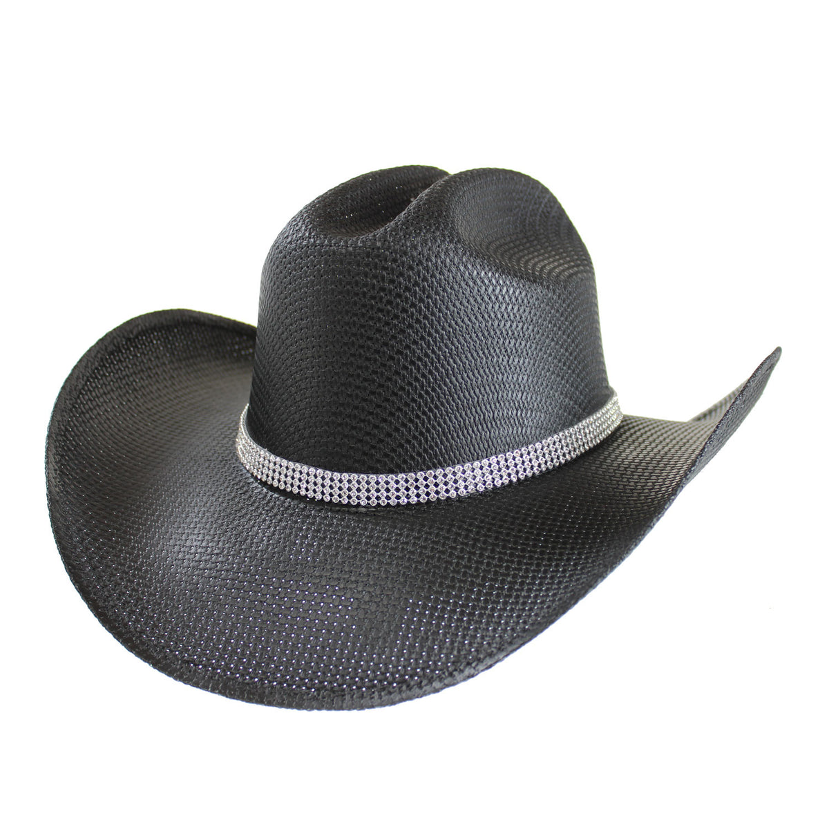 HATS-W-CRYSTALS - BLACK