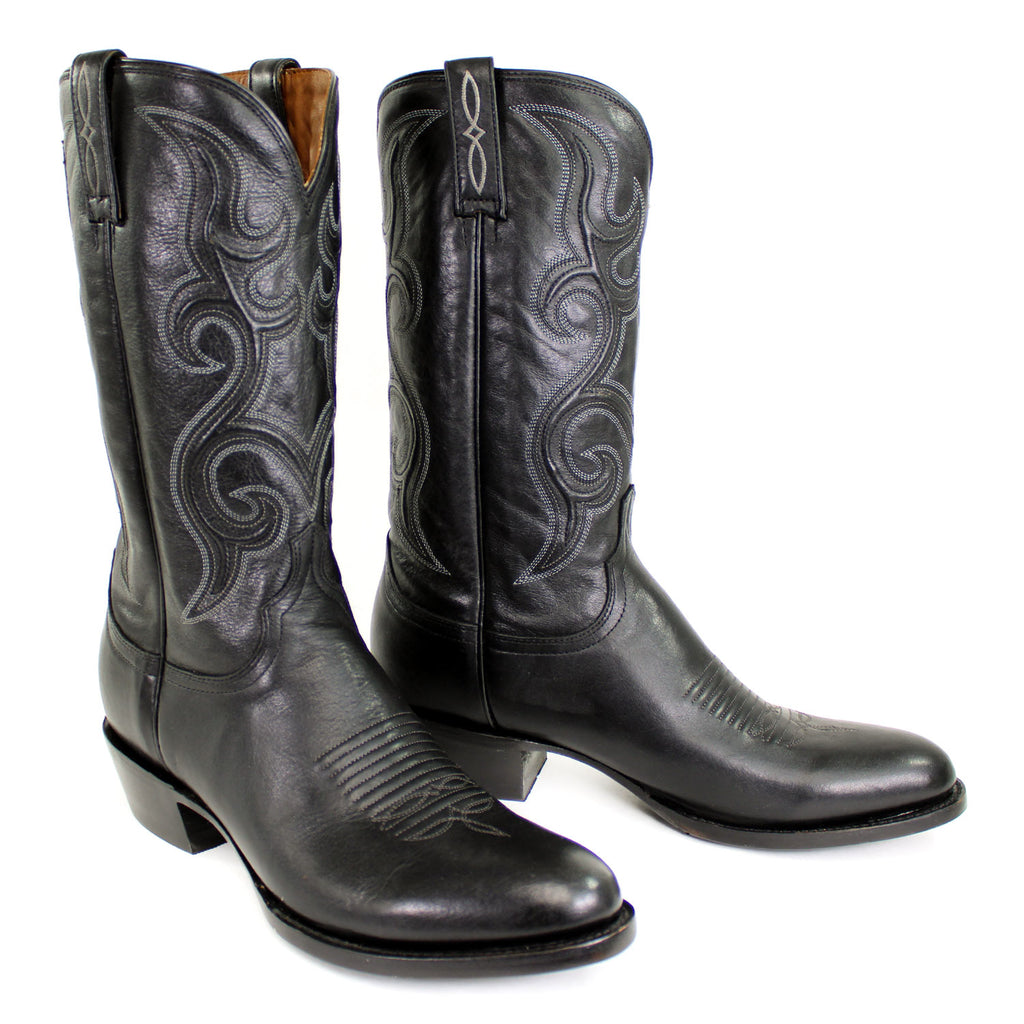 Men\'s Black Leather Lace-Up Boots Rare Steel Shank&Toe 12 R Chromed Cowhide! Genuine Leather 12 Inch Shaft Boots | Boot Barn main image 4