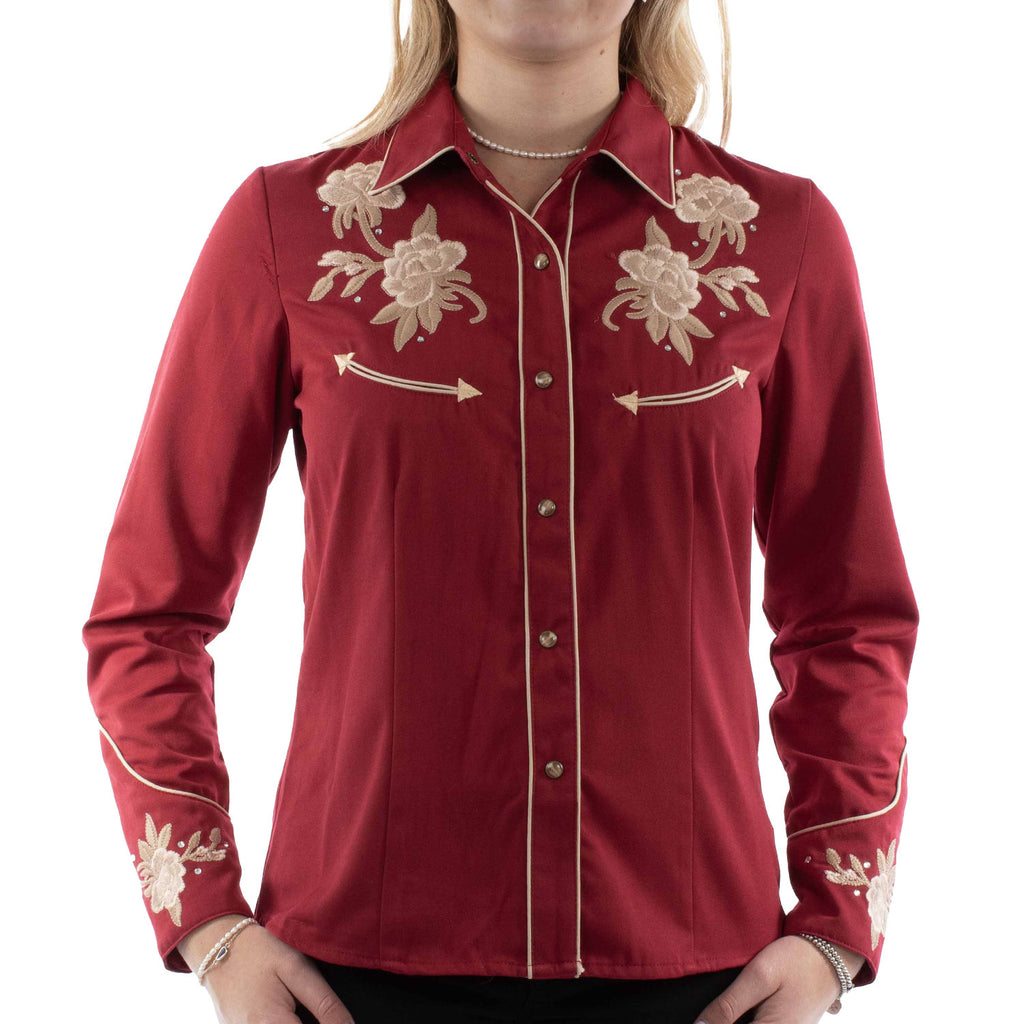 cranberry dress shirt Barry.Wang Mens Red Paisley Dress Shirt Silk Casual Party Long Sleeve Shirt, M