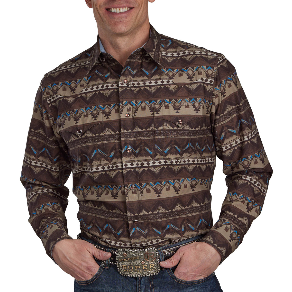 03-001-0067-0637Br Brown Aztec – Alcala's Western Wear
