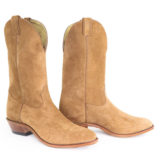 【INCHANT ME】Suede Round Long Boots Suede Western Ankle Boots (2C) - INCHANT ME