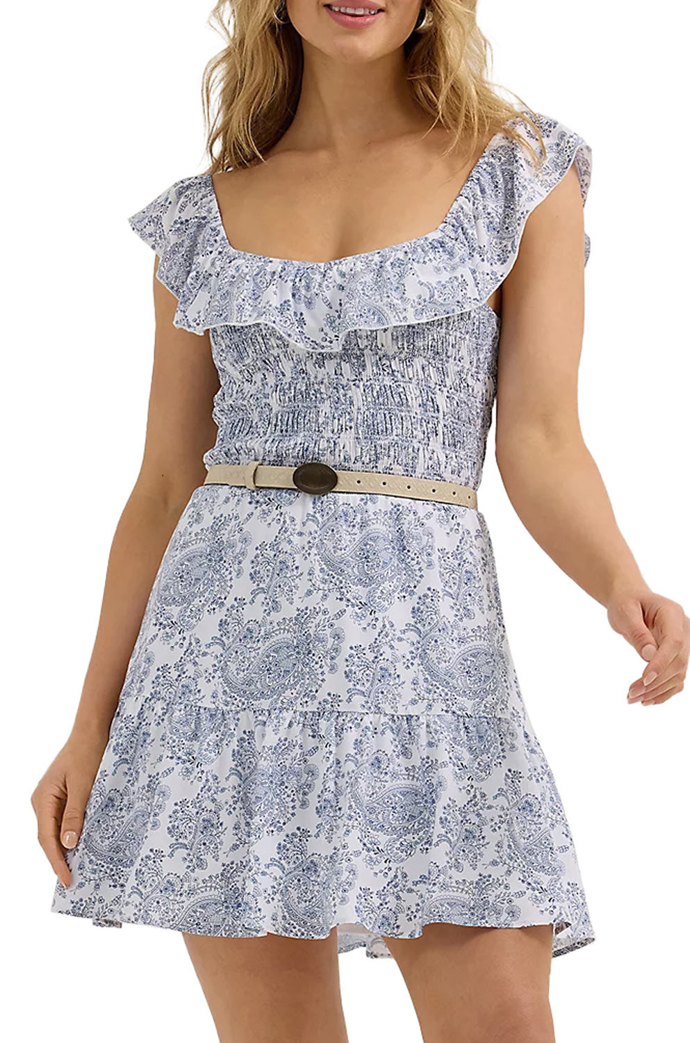 112364386 Dress Rffl Smoc Prnt