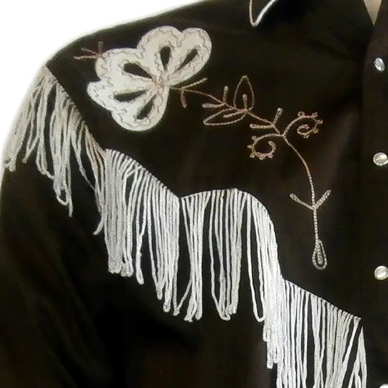 6723-BROWN-WHT-FRINGES – Alcala's Western Wear