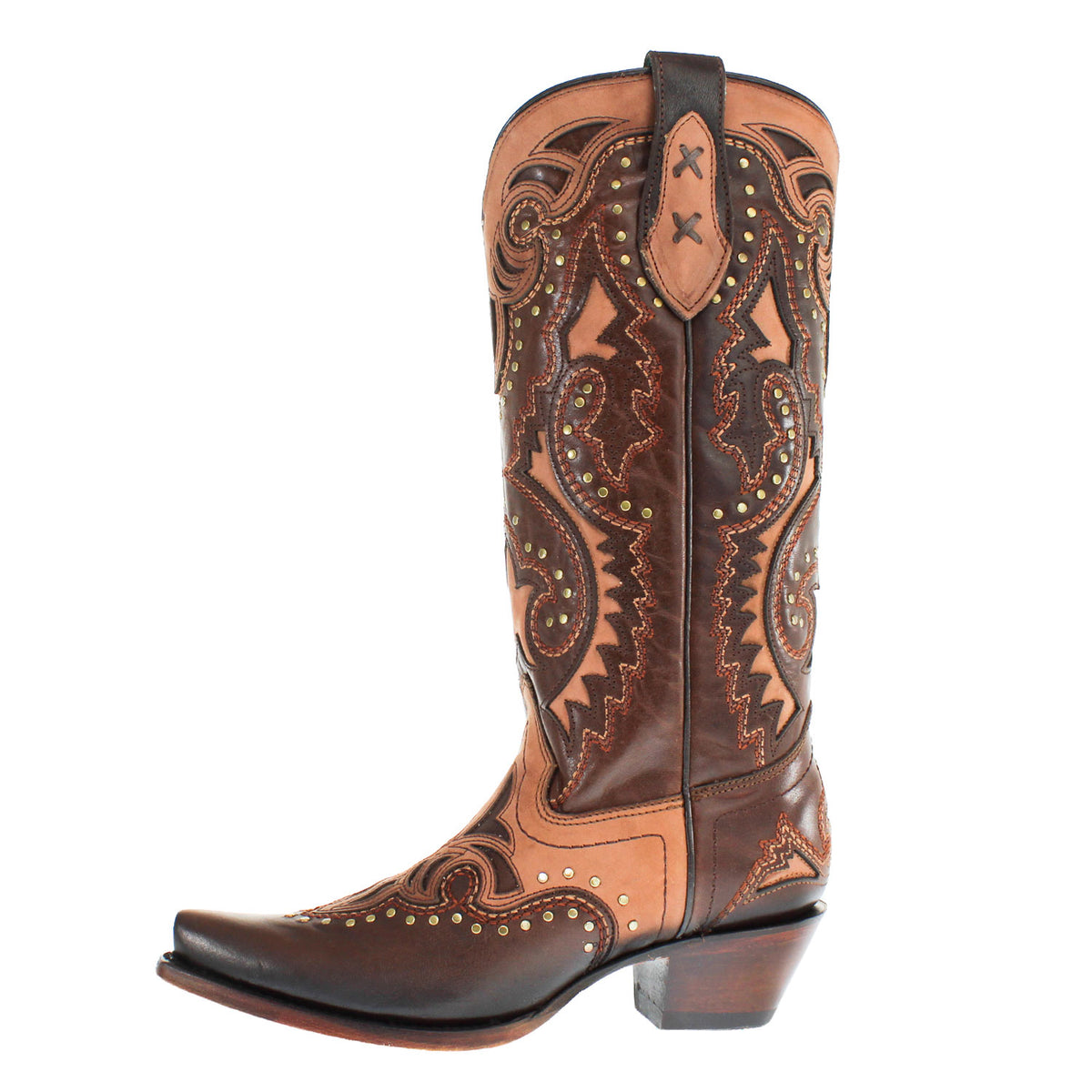 A5015-BRN-OVRLY-EMBOID-&-STUDS