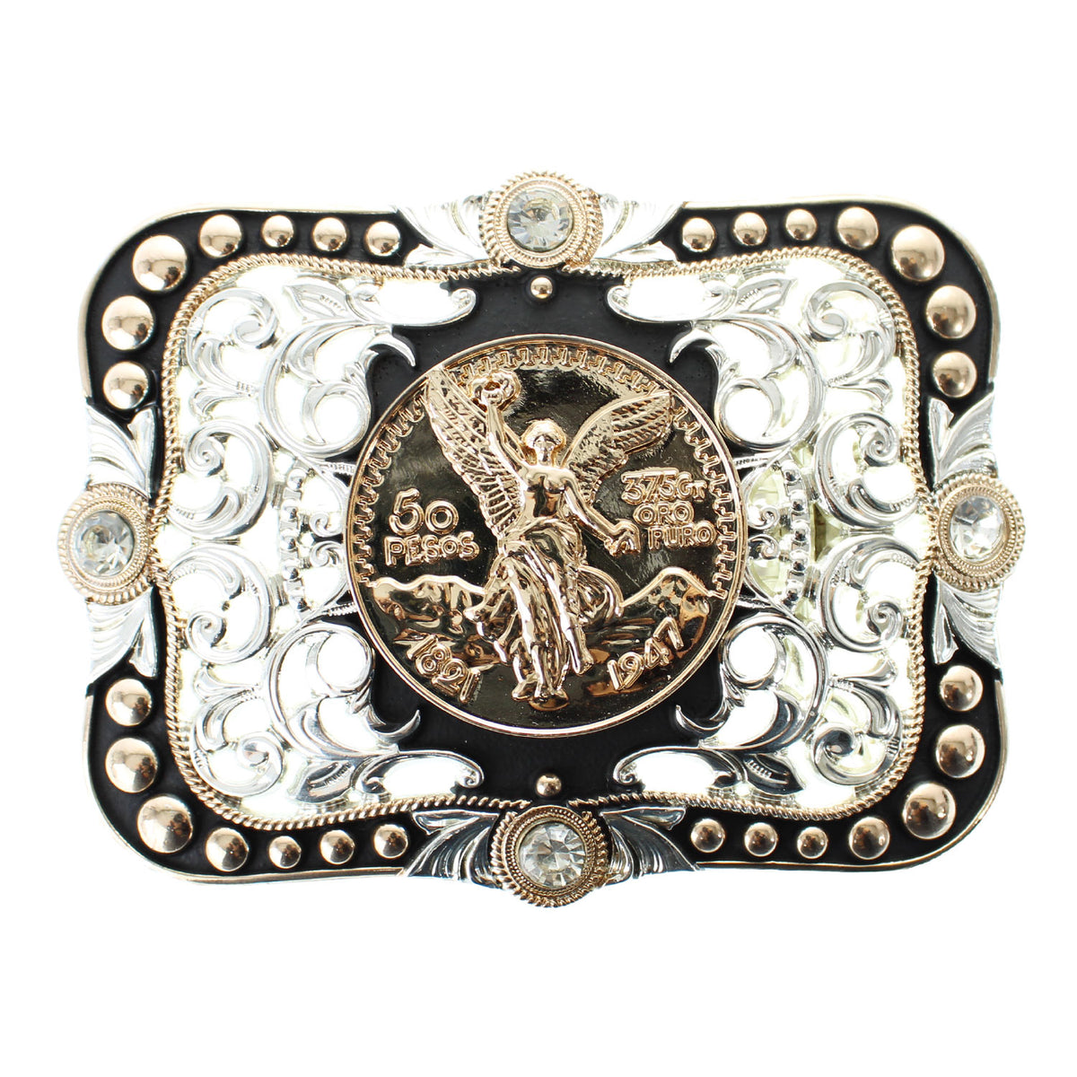BK-SLV-GLD-SQUARE-BUCKLE - PESO