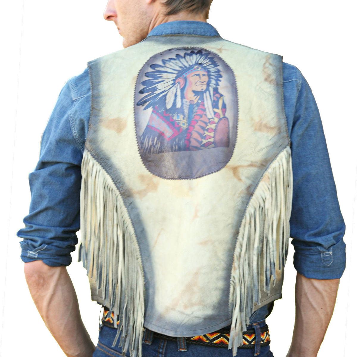 CREAM-INDIANHEAD-PRINT-VEST