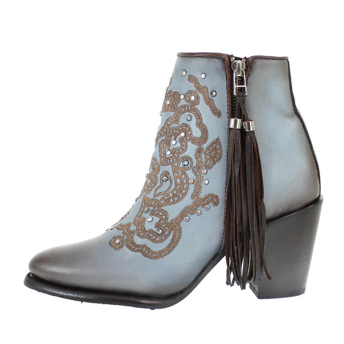 CU962-BLU-SAND-EMB-STUD-FRNG