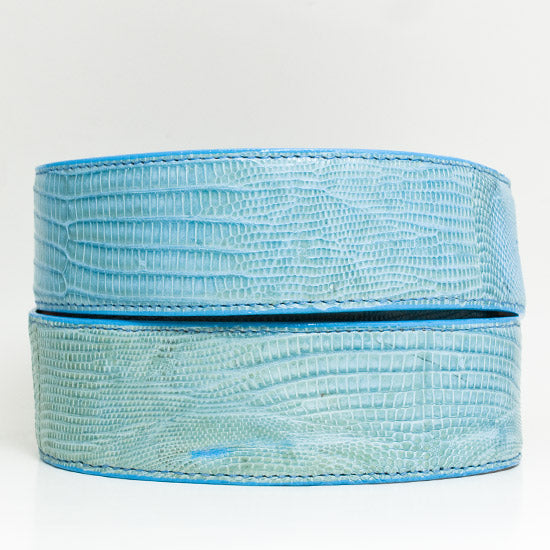 Light Blue Lizard Belt