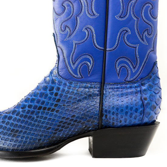 Blue snakeskin cowboy boots deals