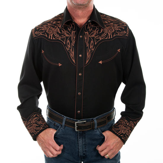 P884-BLK-W-BULL-EMBROID