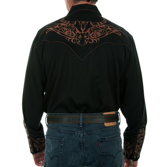 P884-BLK-W-BULL-EMBROID