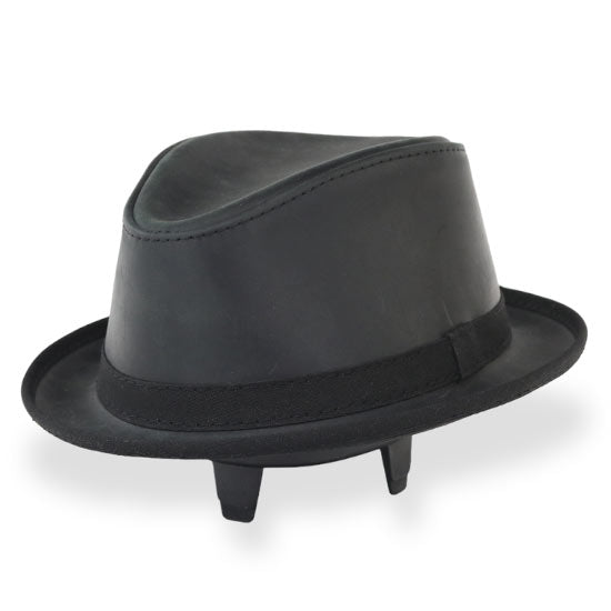 SOHO-BLK-LEATHER-HAT