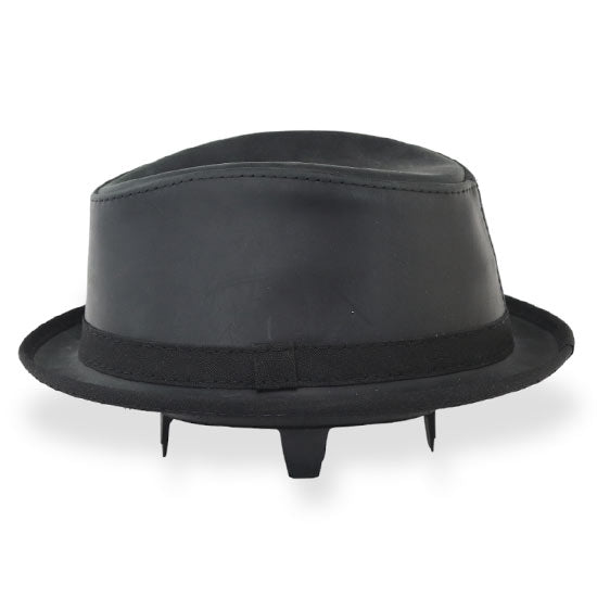 SOHO-BLK-LEATHER-HAT