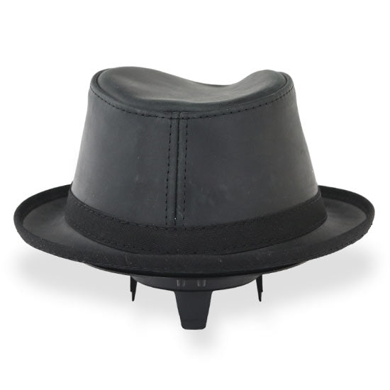 SOHO-BLK-LEATHER-HAT