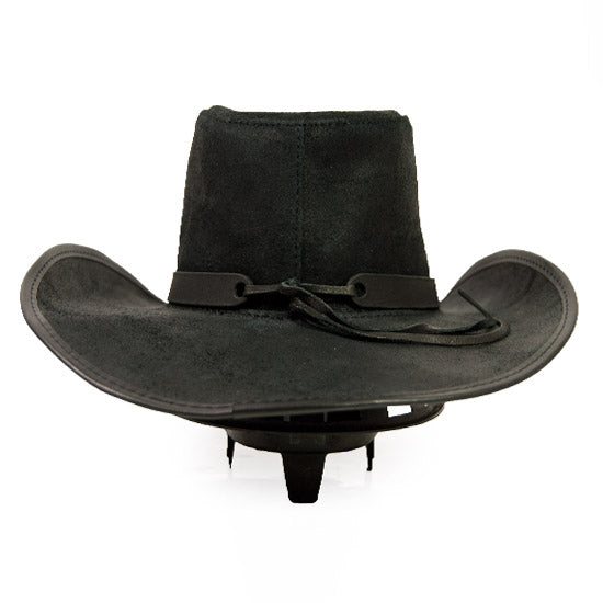 WESTERN-LEATHER-HAT - Black