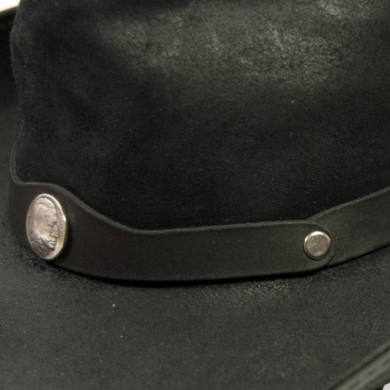 WESTERN-LEATHER-HAT - Black