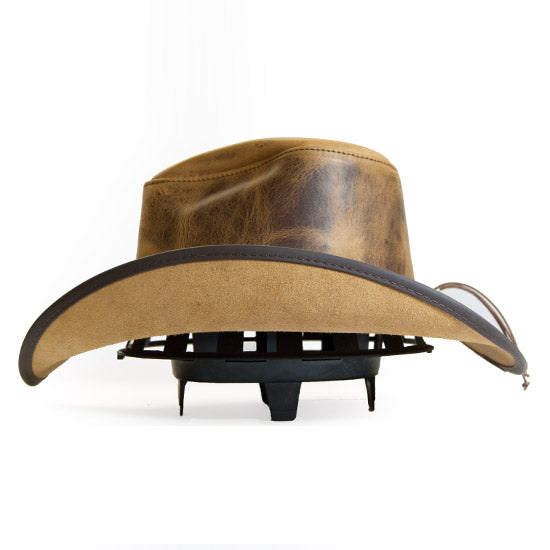 WESTERN-LEATHER-HAT - Brown