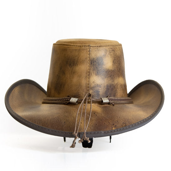 WESTERN-LEATHER-HAT - Brown