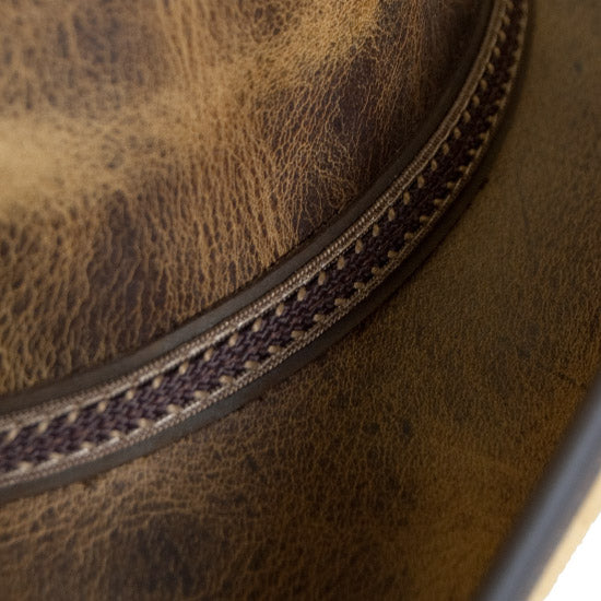 WESTERN-LEATHER-HAT - Brown