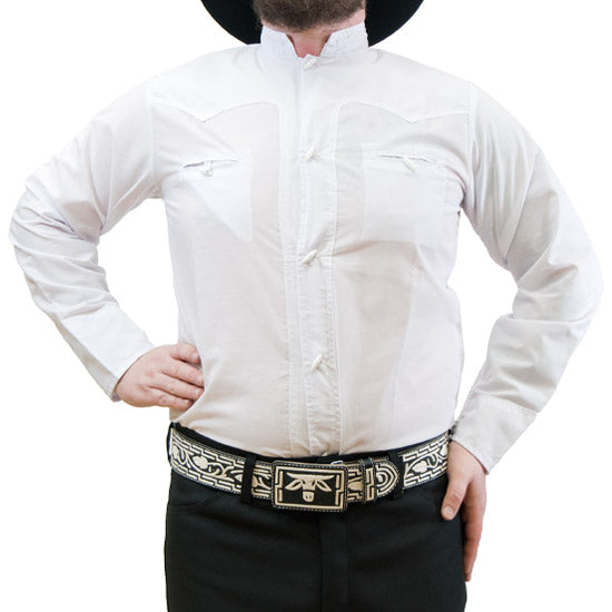 WHITE-CHARRO-SHIRT – Alcala's Western Wear