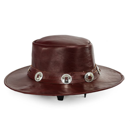 WINE-CONCHO-LEATHER-HAT