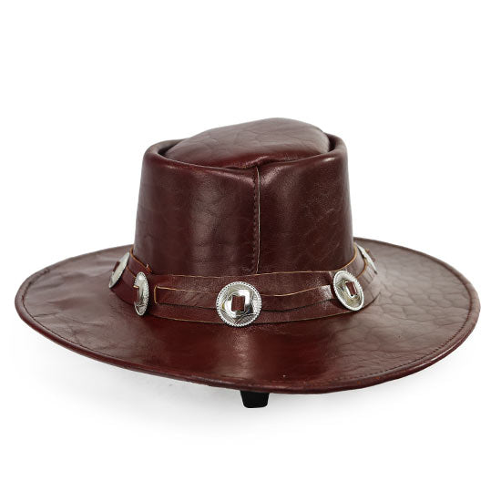 WINE-CONCHO-LEATHER-HAT