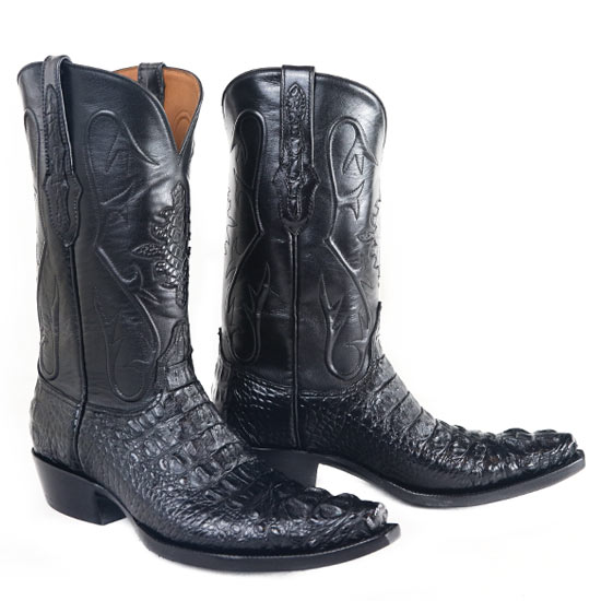 Black Jack: Alcalas Western Wear Men's Black Hornback Alligator Boots ...