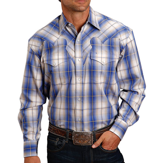 Stetson by Roper: Alcalas Western Wear Men's Yarn Dyed Plaid With Satin ...