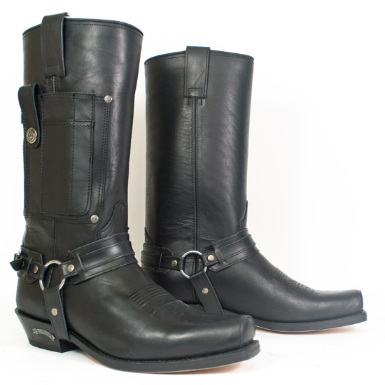 Sendra: Alcalas Western Wear Men's black oiled cowhide biker boot with ...