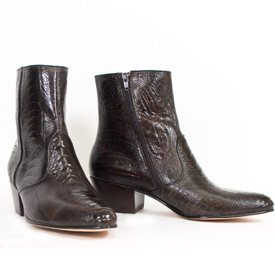 Los Altos: Alcalas Western Wear Men's Chocolate Ostrich leg half boots ...