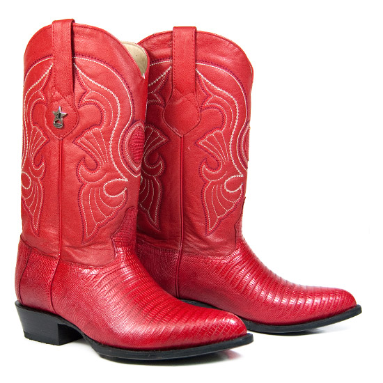 Red Lizard Leather Cowboy Boots 