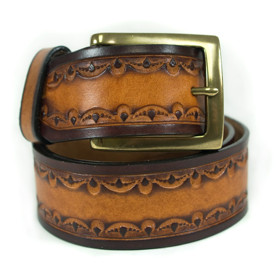 Leegin: Alcalas Western Wear Western Tan/Brown Leather Belt • Removable ...