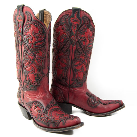 black and red corral boots