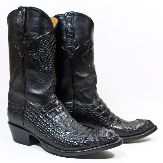 Lucchese: Alcalas Western Wear Men's Black Hornback Alligator Boots ...
