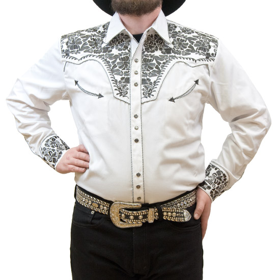 Scully: Alcalas Western Wear A cowboy classic, white scully embroided ...