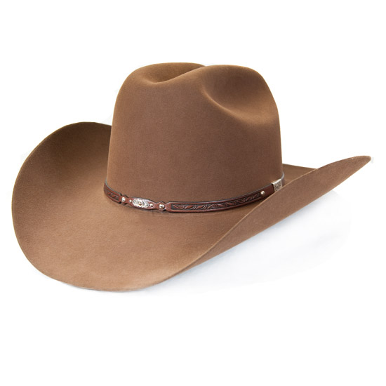 Resistol: Alcalas Western Wear 6X Sierra acorn felt hat • Brown tooled ...