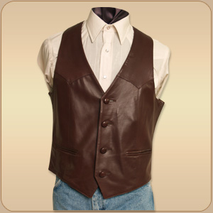 Continental: Alcalas Western Wear brown 4 button italian lamb vest with ...
